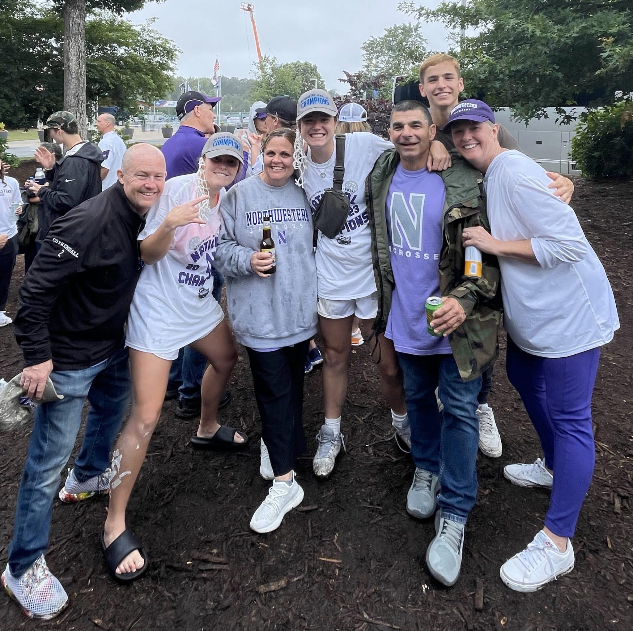 (Photo/Jennifer Coykendall) Erin & Izzy celebrating with their families after winning the 2023 National Championship.